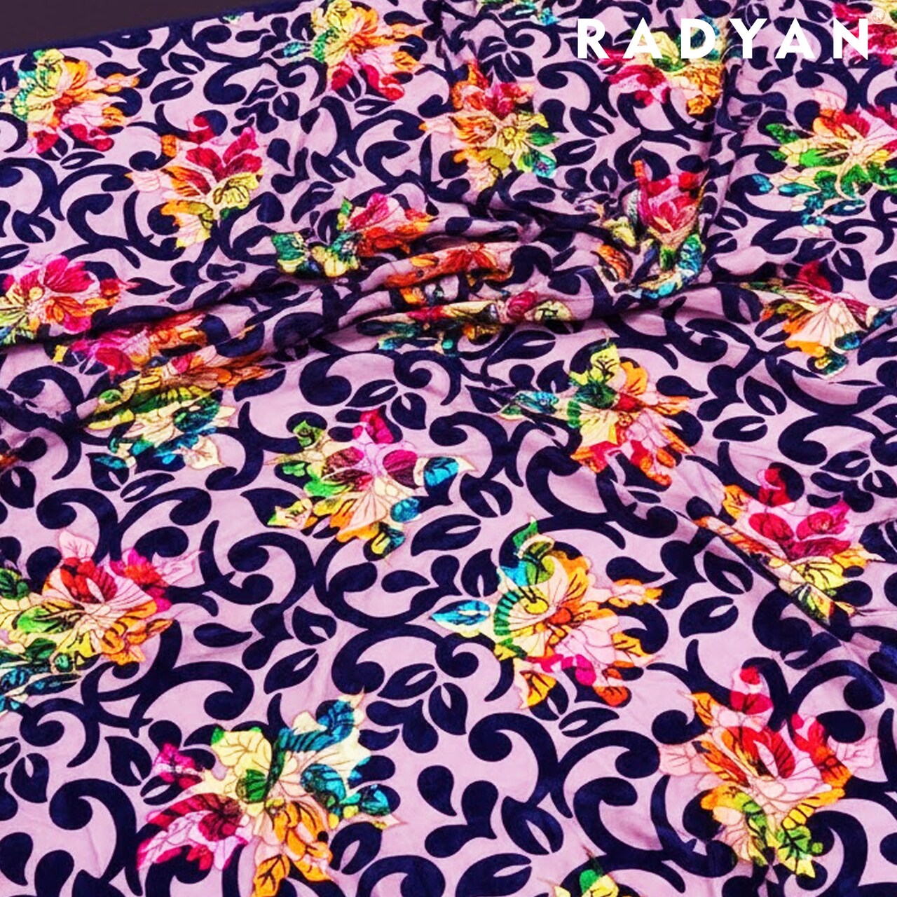 1 Yard Bombay Multicolor Floral Burnout Stretch Velvet Fabric 58 Inches Width